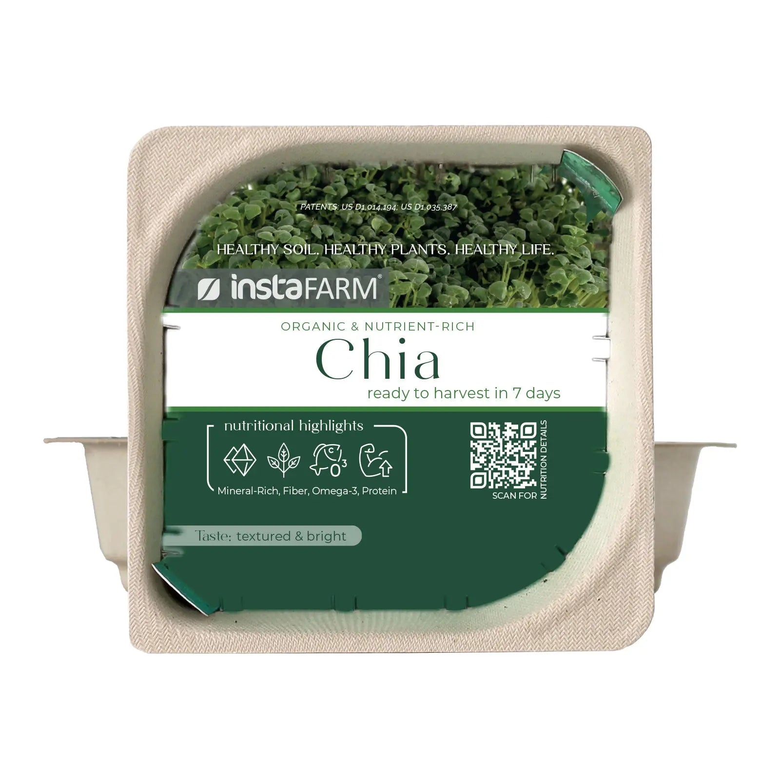 Organic Chia Microgreen Seeds with soil lid