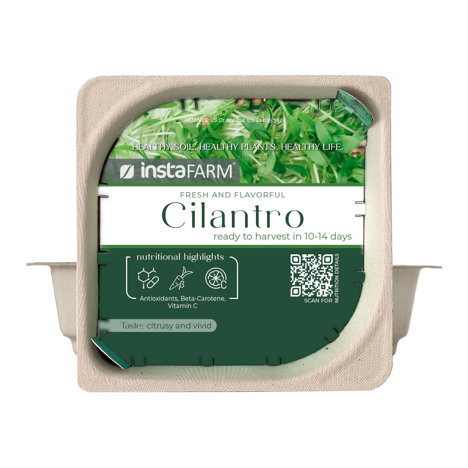 Cilantro Microgreen Seed & Soil Lid