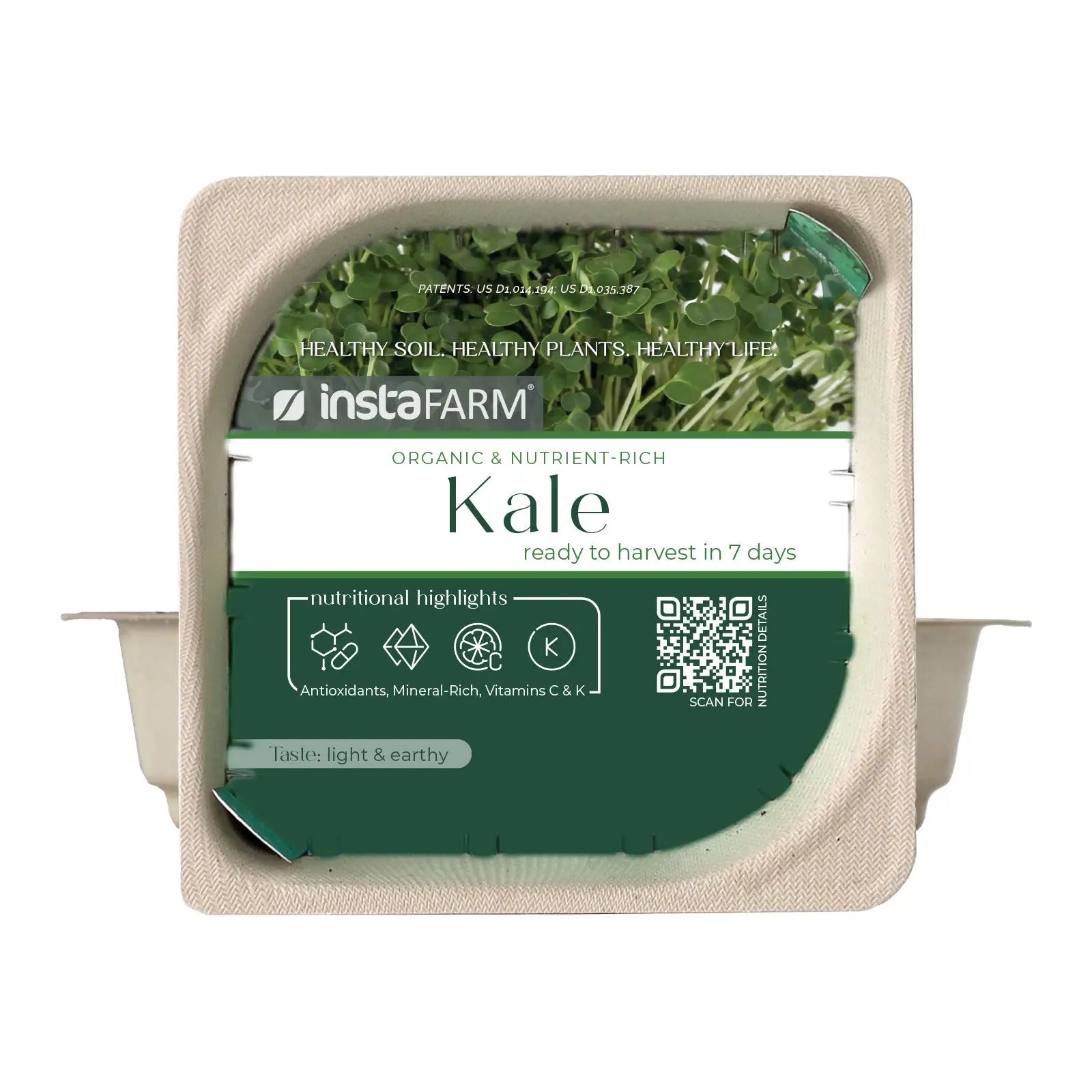 Organic Kale Microgreen Seed & Soil Lid