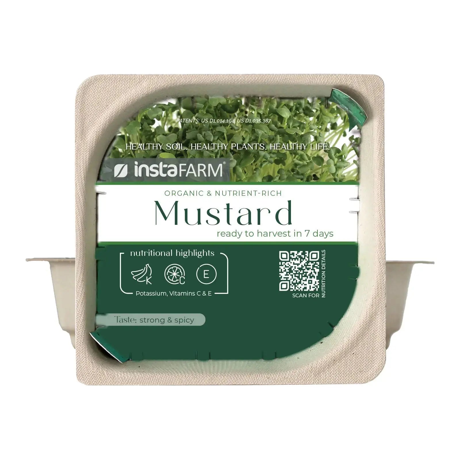Organic Mustard Microgreen seeds with soil lid