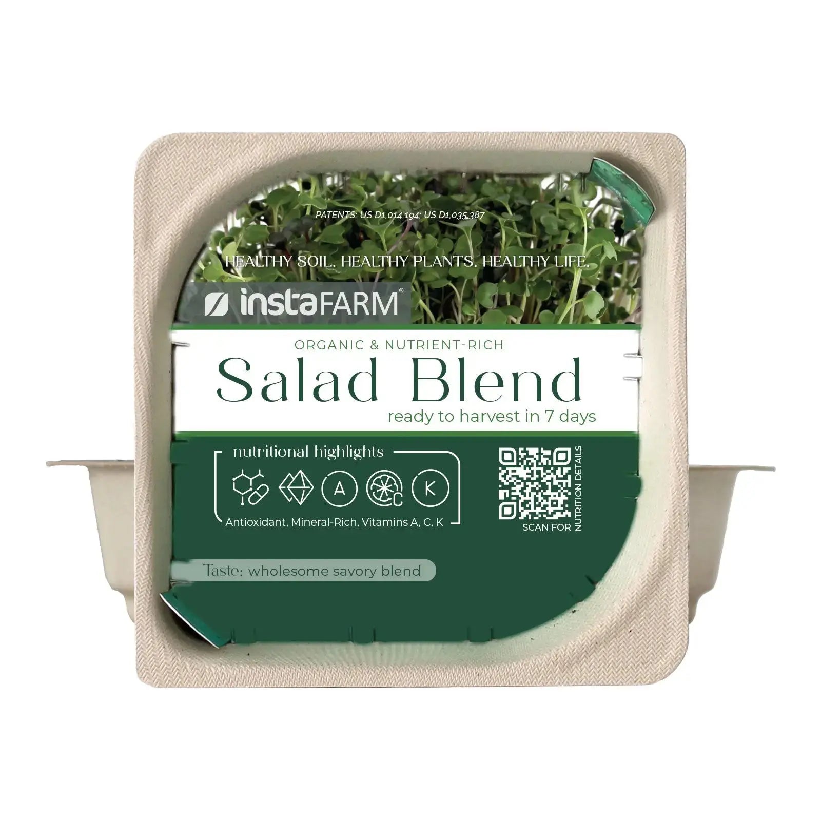 Organic Salad Microgreen blend seeds with soil lid