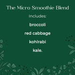 Organic Smoothie Microgreen Blend seeds with soil kit - Broccoli, Red Cabbage, Kohlrabi, Kale