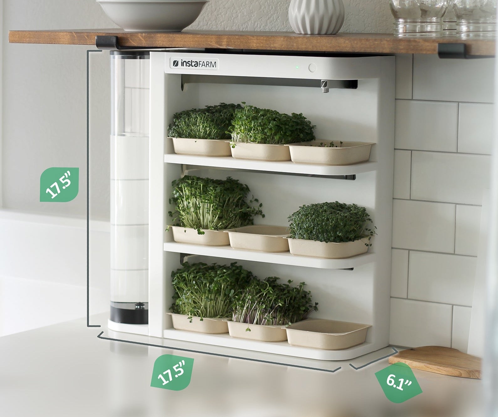 Compact Microgreen system -Automated watering - LED Growing Light