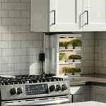 Automated and compact microgreen growing kitchen kit - LED light and watering
